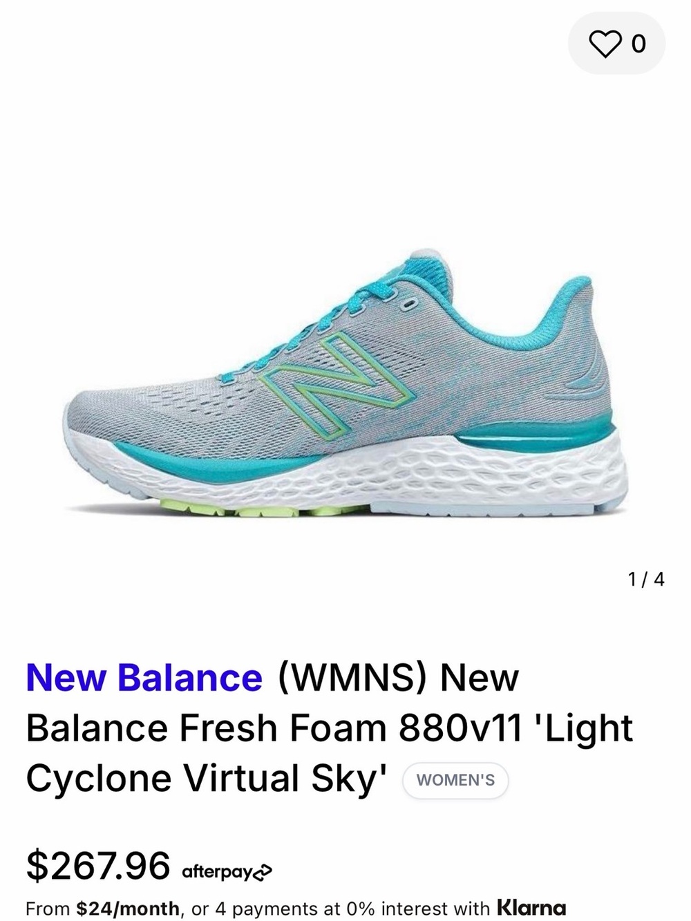 New Balance Women's Running Shoe - Light Gray with Teal Accents